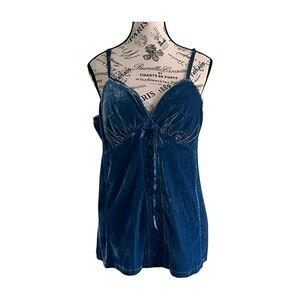 NWT Blue Velvet Corset Spaghetti Straps Tank
